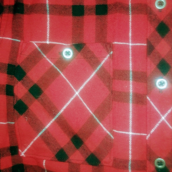 Scotch Plaid Red  Flannel Botton Dawn Shirt M - Picture 7 of 8
